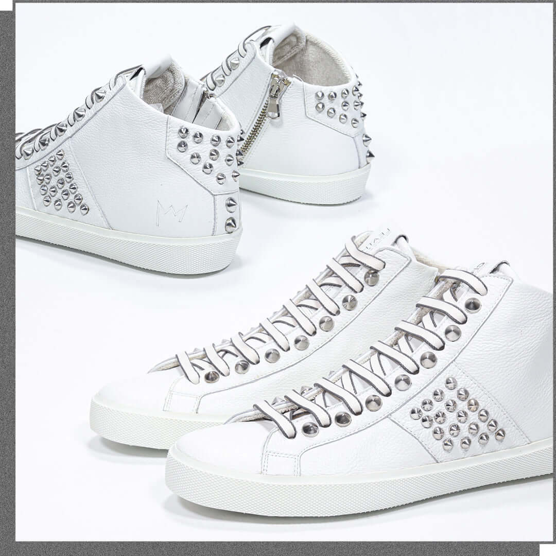 Studborn: Mid-Top Men's Studded Sneakers | Leather C|R|OWN Studborn: Mid-Top Men's Studded Sneakers | Leather C|R|OWN